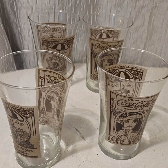 Coca Cola Glasses 16oz Victorian Lady Archives Coca Cola Company advertising GC - Picture 6 of 6